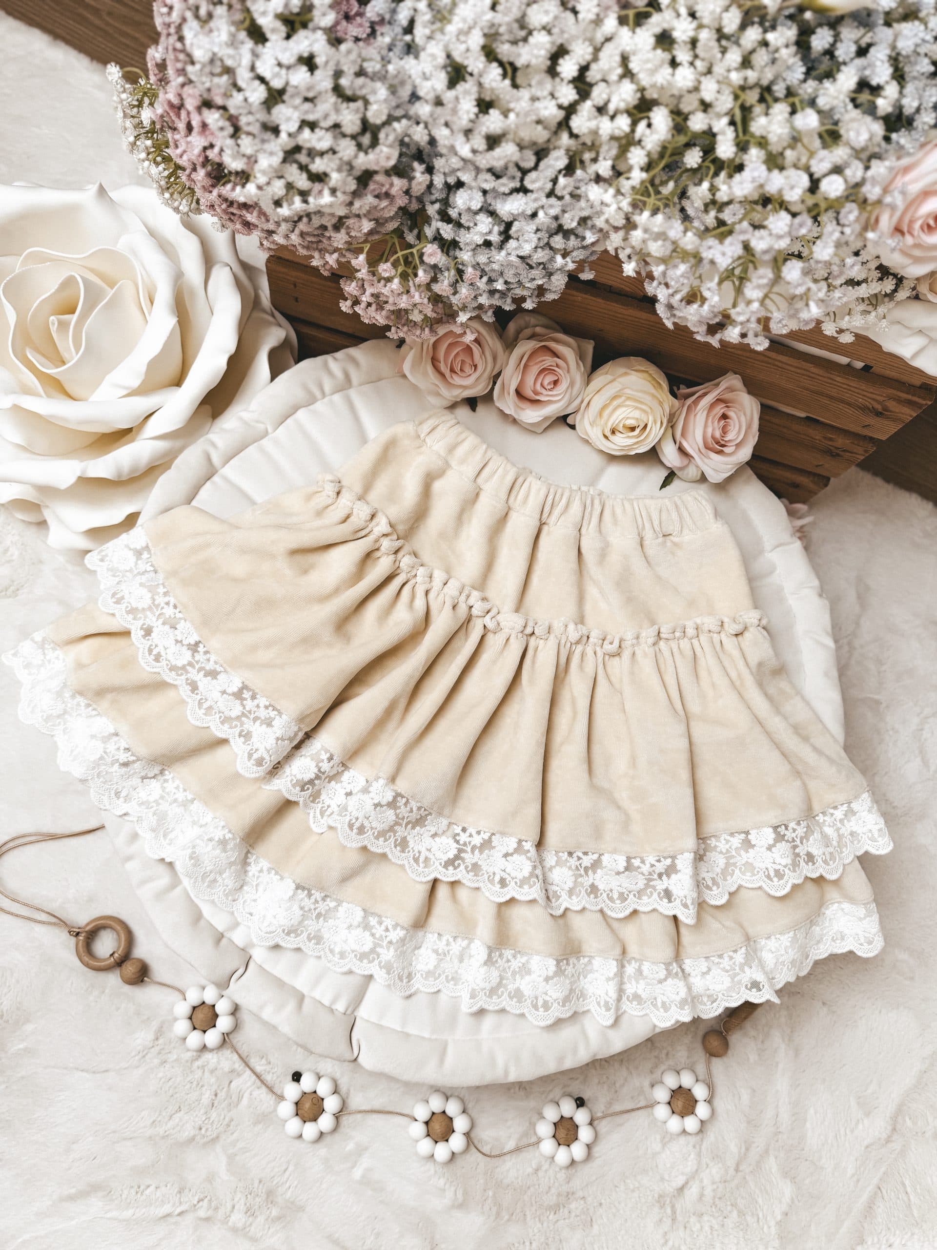Elegancka spódniczka welurowa Vanilla
